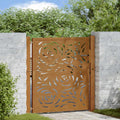 Cancello da giardino 100x100 cm in acciaio corten con design a fiamma