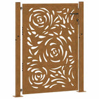 Cancello da giardino 100x125 cm in acciaio corten con design a fiamma
