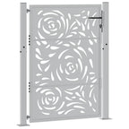 Cancello da giardino 100x125 cm in acciaio corten con design a fiamma