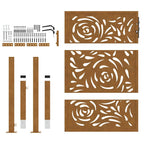 Cancello da giardino 100x125 cm in acciaio corten con design a fiamma