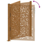 Cancello da giardino 100x125 cm in acciaio corten con design a fiamma
