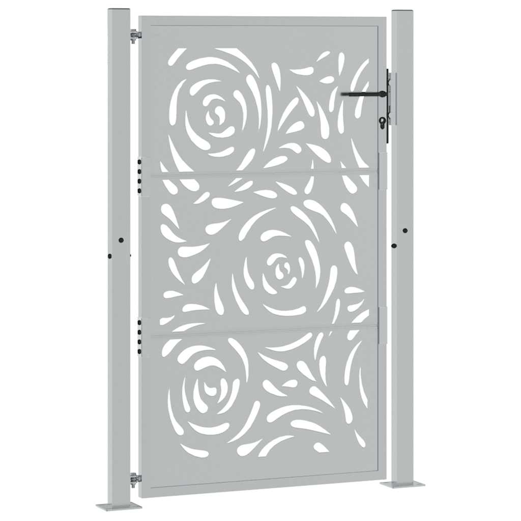 Cancello da giardino 100x150 cm in acciaio corten con design a fiamma