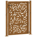 Cancello da giardino 100x150 cm in acciaio corten con design a fiamma