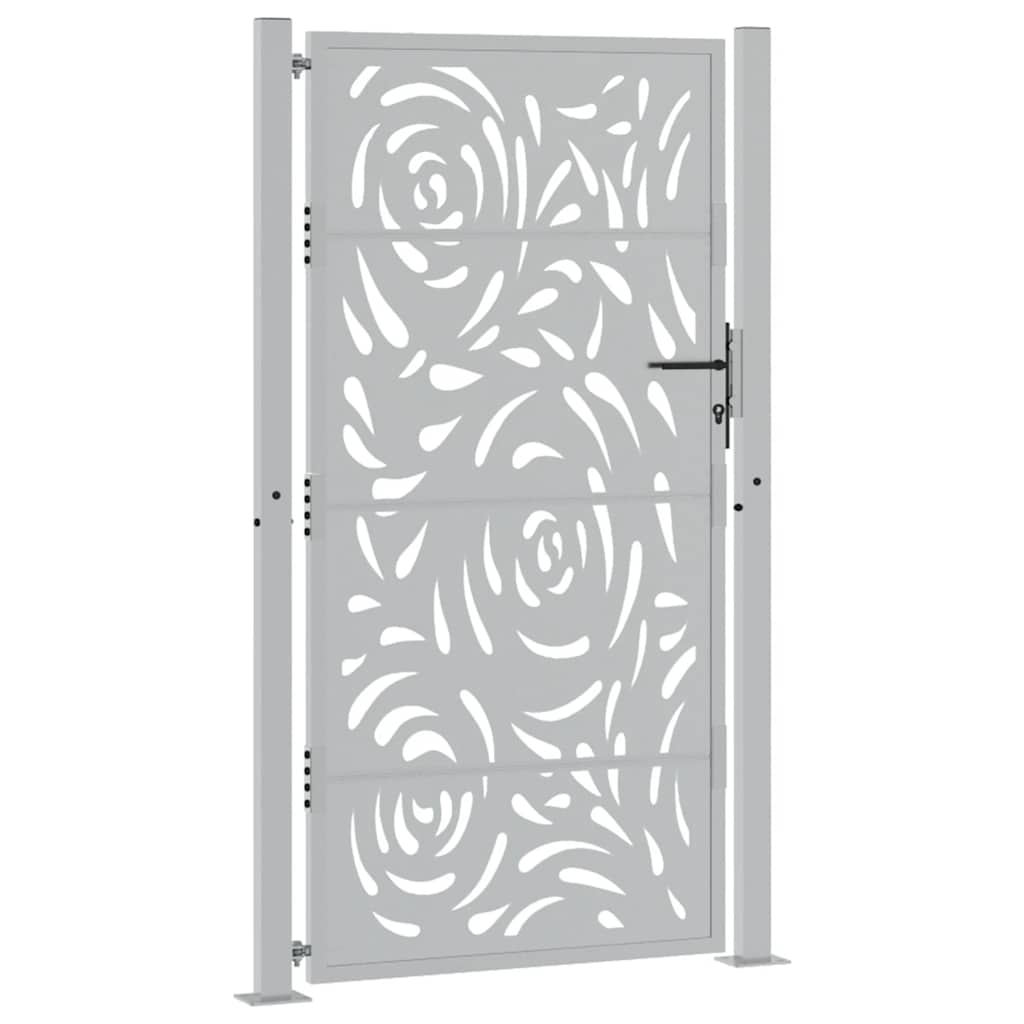 Cancello da giardino 100x175 cm in acciaio corten con design a fiamma