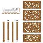 Cancello da giardino 100x175 cm in acciaio corten con design a fiamma