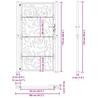 Cancello da giardino 100x175 cm in acciaio corten con design a fiamma