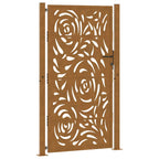 Cancello da giardino 100x200 cm in acciaio corten con design a fiamma