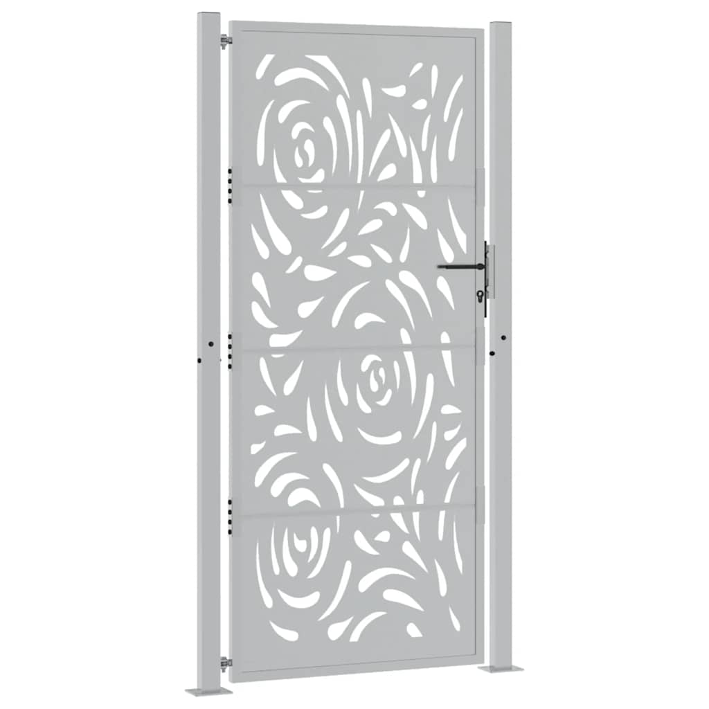Cancello da giardino 100x200 cm in acciaio corten con design a fiamma