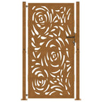 Cancello da giardino 100x200 cm in acciaio corten con design a fiamma
