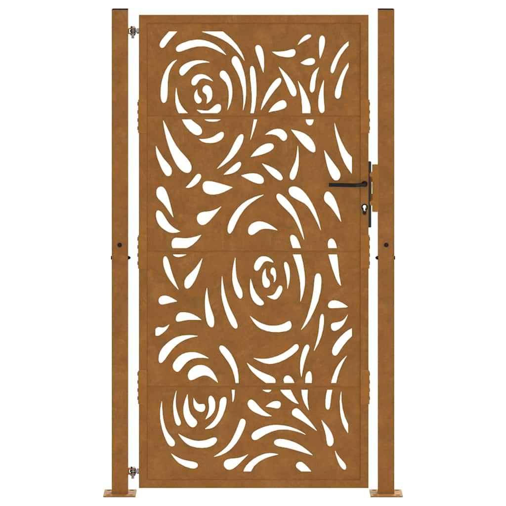 Cancello da giardino 100x200 cm in acciaio corten con design a fiamma