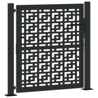 Cancello da giardino nero 100x100 cm in acciaio con design a croce