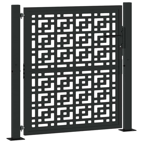 Cancello da giardino nero 100x100 cm in acciaio con design a croce