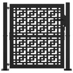 Cancello da giardino nero 100x100 cm in acciaio con design a croce