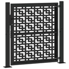 Cancello da giardino nero 100x100 cm in acciaio con design a croce