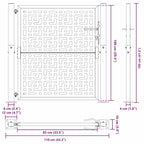 Cancello da giardino nero 100x100 cm in acciaio con design a croce