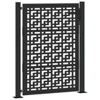 Cancello da giardino nero 100x125 cm in acciaio con design a croce