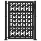Cancello da giardino nero 100x125 cm in acciaio con design a croce