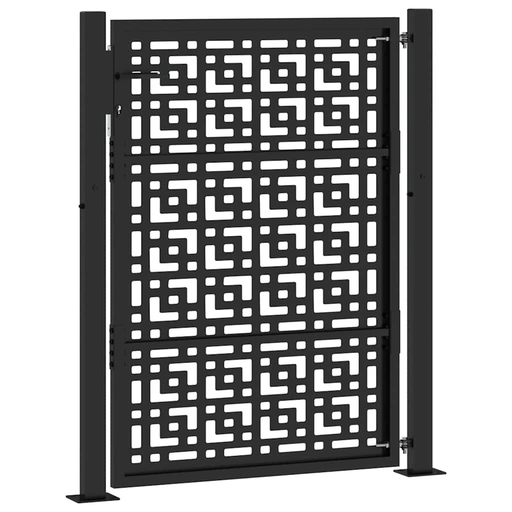 Cancello da giardino nero 100x125 cm in acciaio con design a croce