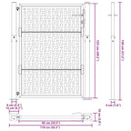 Cancello da giardino nero 100x125 cm in acciaio con design a croce