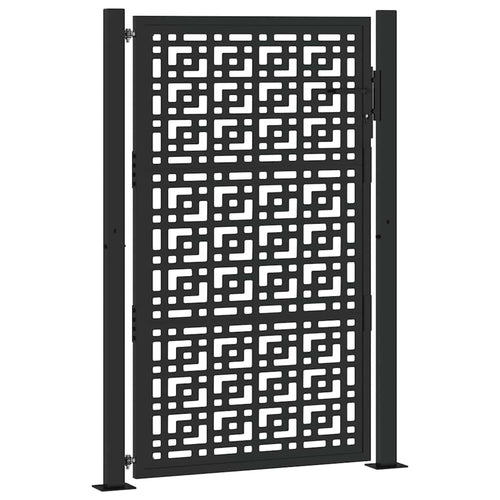 Cancello da giardino nero 100x150 cm in acciaio con design a croce