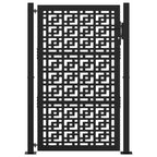 Cancello da giardino nero 100x150 cm in acciaio con design a croce