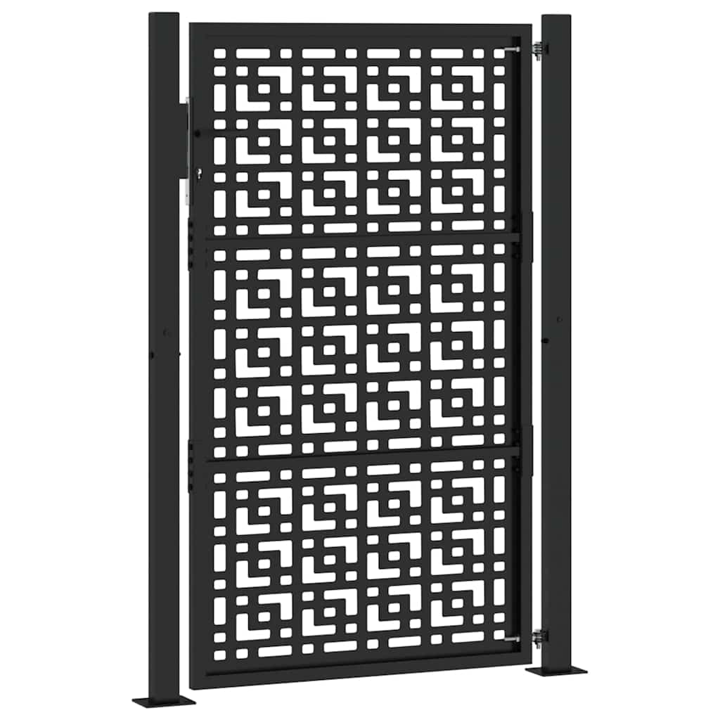 Cancello da giardino nero 100x150 cm in acciaio con design a croce