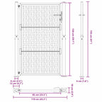 Cancello da giardino nero 100x150 cm in acciaio con design a croce