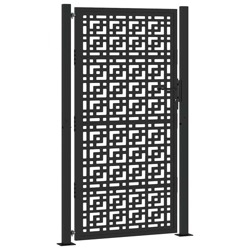 Cancello da giardino nero 100x175 cm in acciaio con design a croce