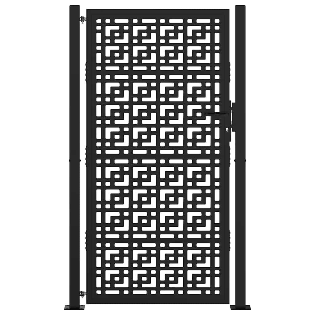 Cancello da giardino nero 100x175 cm in acciaio con design a croce