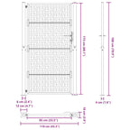 Cancello da giardino nero 100x175 cm in acciaio con design a croce