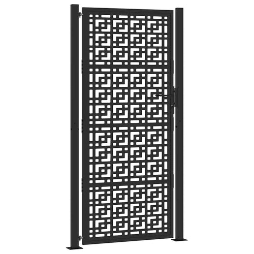 Cancello da giardino nero 100x200 cm in acciaio con design a croce