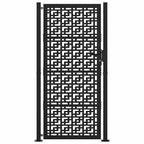 Cancello da giardino nero 100x200 cm in acciaio con design a croce