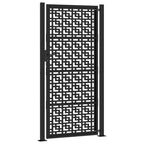 Cancello da giardino nero 100x200 cm in acciaio con design a croce