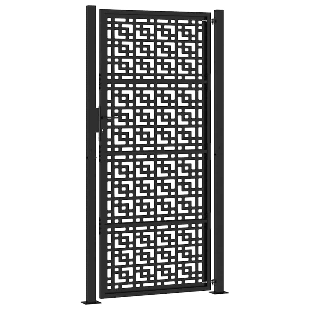 Cancello da giardino nero 100x200 cm in acciaio con design a croce