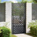 Cancello da giardino nero 100x200 cm in acciaio con design a croce