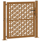 Cancello da giardino 100x100 cm in acciaio corten con design a croce