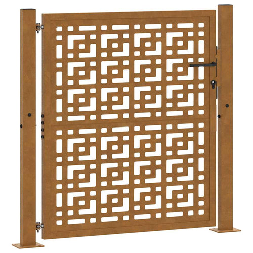 Cancello da giardino 100x100 cm in acciaio corten con design a croce