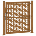 Cancello da giardino 100x100 cm in acciaio corten con design a croce