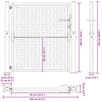 Cancello da giardino 100x100 cm in acciaio corten con design a croce