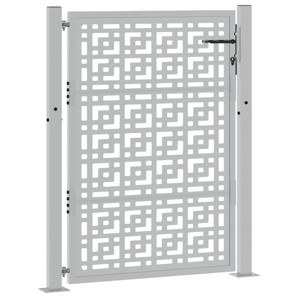 Cancello da giardino 100x125 cm in acciaio corten con design a croce