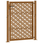Cancello da giardino 100x125 cm in acciaio corten con design a croce