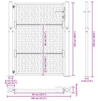 Cancello da giardino 100x125 cm in acciaio corten con design a croce