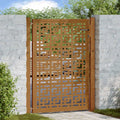 Cancello da giardino 100x125 cm in acciaio corten con design a croce