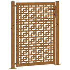 Cancello da giardino 100x150 cm in acciaio corten con design a croce