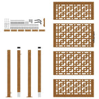 Cancello da giardino 100x175 cm in acciaio corten con design a croce