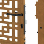 Cancello da giardino 100x175 cm in acciaio corten con design a croce
