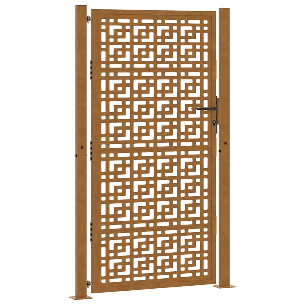 Cancello da giardino 100x200 cm acciaio corten design a croce