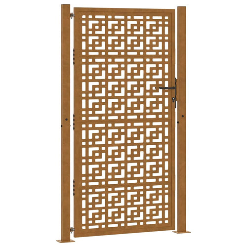 Cancello da giardino 100x200 cm acciaio corten design a croce