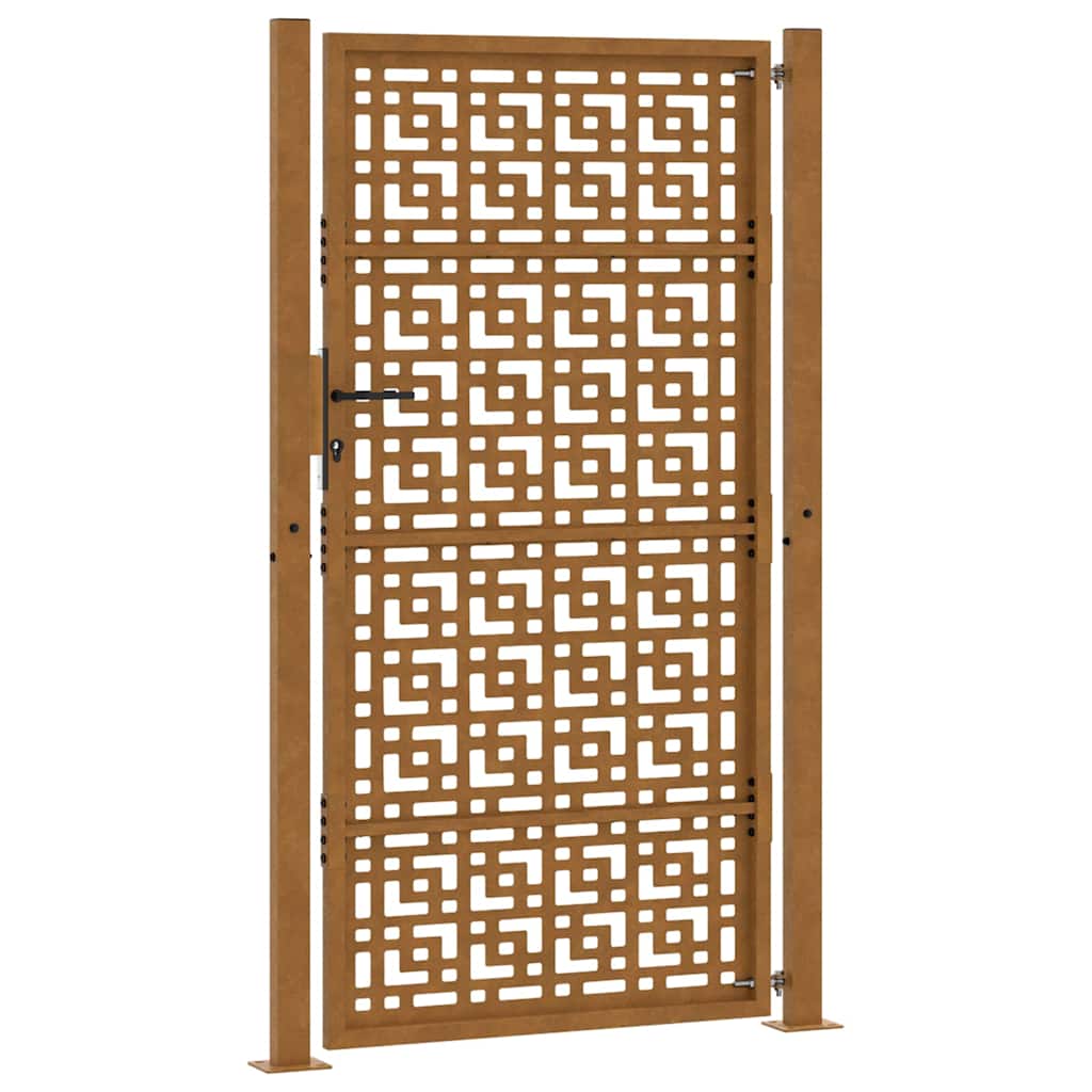 Cancello da giardino 100x200 cm acciaio corten design a croce