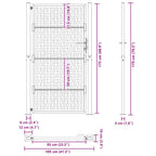 Cancello da giardino 100x200 cm acciaio corten design a croce